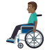 👨🏾‍🦽 man in manual wheelchair: medium-dark skin tone display on JoyPixels